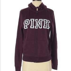 PINK Burgundy zip-up hoodie